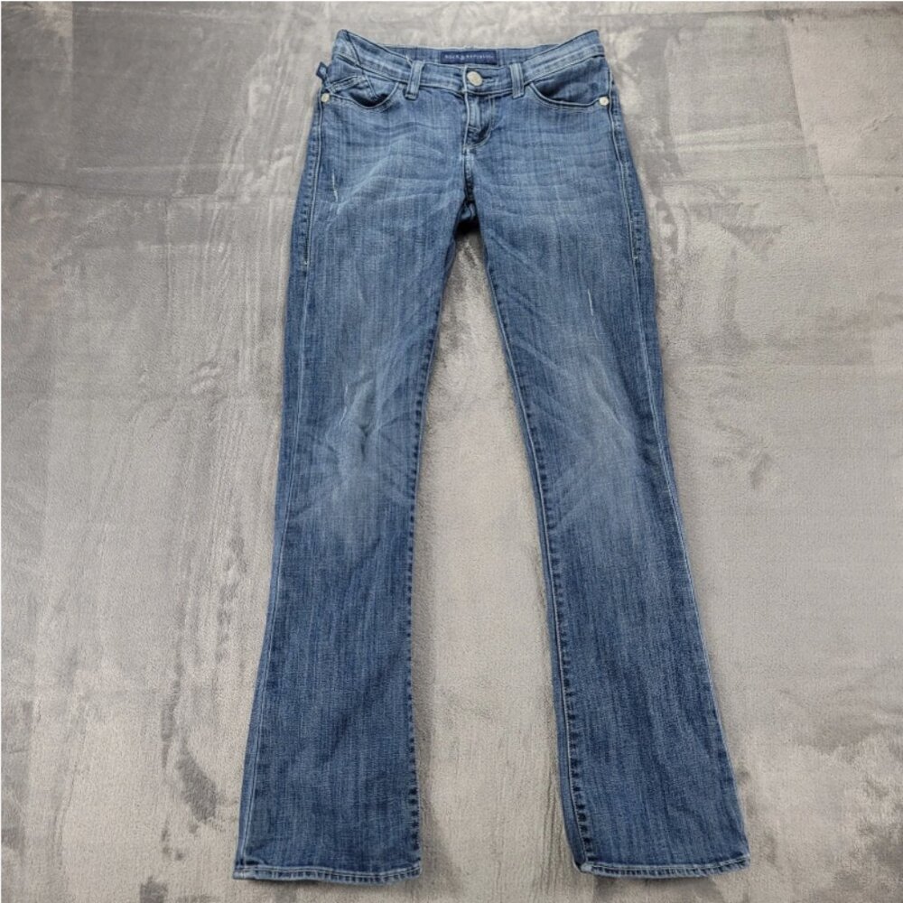 Rock & Republic womens jeans size 4 Blue Washed Flare Jeans